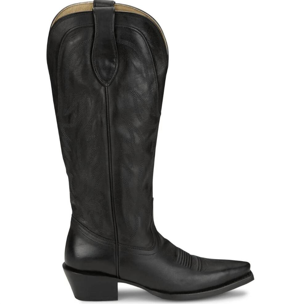 NEW TONY LAMA women's jess 15" goat western boots in midnight black